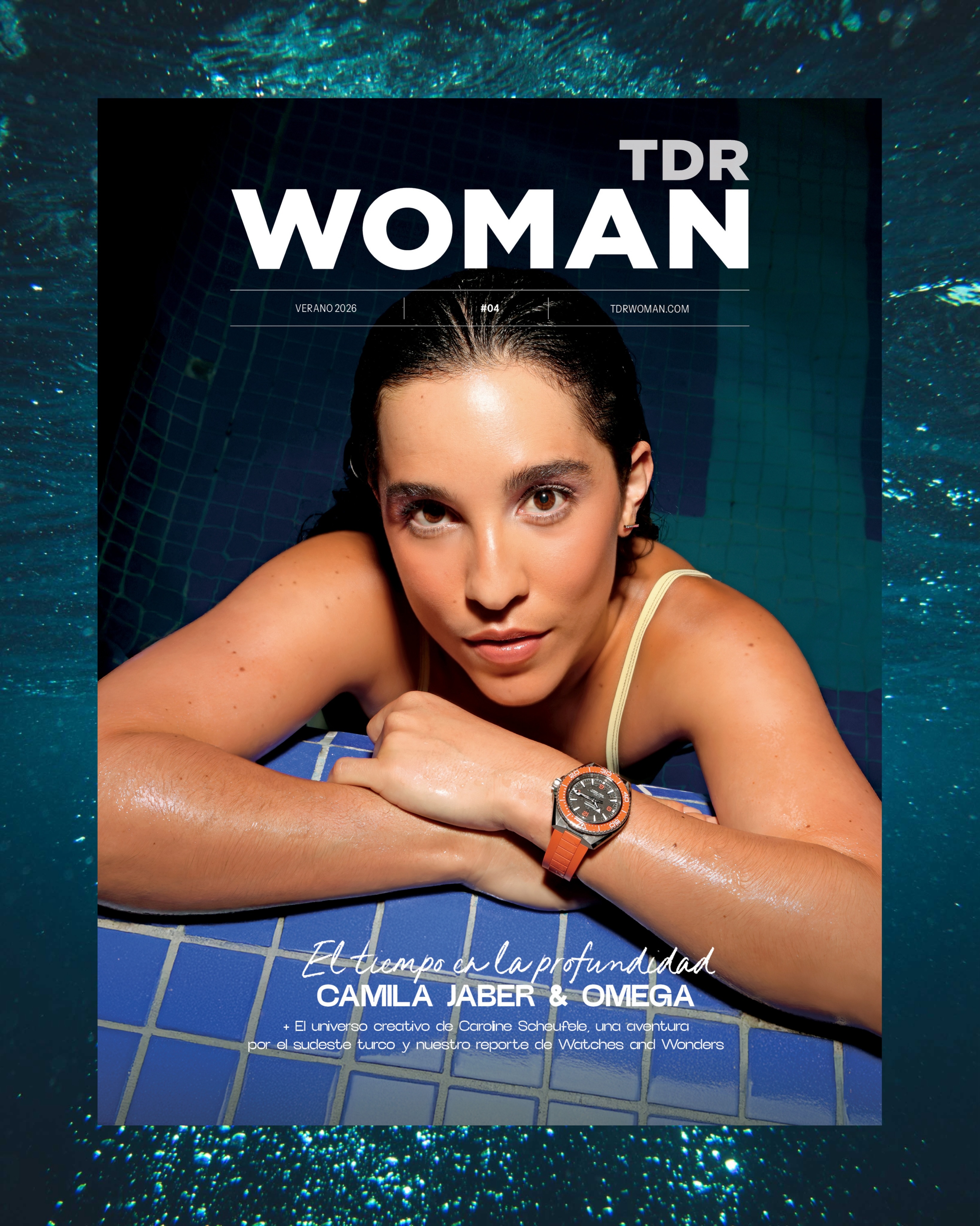 TDR Woman 04 is officially here! And on our cover: the incredible Mexican freediver @camilajaber, whose record-breaking achievements have made waves in the world of Mexican sports. Her adventure partner? @omega’s Seamaster Planet Ocean 600M! 🧜♀️🧡 // ¡TDR Woman 04 ya está lista! Y en portada tenemos a la increíble apneísta mexicana Camila Jaber, quien ha logrado récords impresionantes para el mundo del deporte de nuestro país. ¿Su compañero de aventuras? El Seamaster Planet Ocean 600 M de OMEGA. #linkinbio 💕💕
Foto: Dorian Ulises López. Asistente de foto: @lechix / Estilismo: María Paula Zavala @ @itsfatherfigure / Maquillaje: @aifar / Peinado: @sil_navarroo / Asistente de estilismo: Emilio Zavala / Locación: Deportivo Vicente Saldívar / Asistente de producción: @marth.aliciagarza / Producción: @monicaisabelperez_ / PR: @actuallyrobbie_ . Look: Traje de baño Abysse, aretes Enoira Jewelry. Reloj OMEGA Seamaster Planet Ocean 600 M.