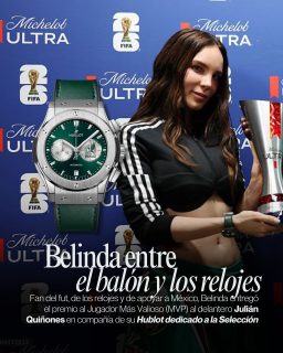 #WatchSpotting | @belindapop arrived at the Azteca last night to present @julianquinones33 with a well-deserved MVP award — and we couldn’t miss the @hublot on her wrist, created in honor of @miseleccionmx 🙌
#WatchSpotting | Belinda llegó anoche al Azteca para entregarle un merecido MVP a Quiñones y pudimos ver su Hublot dedicado al Tri 🇲🇽🇲🇽🇲🇽